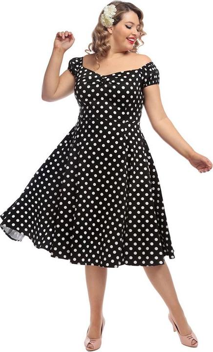 Image du produit Collectif robe femme années 50, Dolores Doll, noir/blanc (34, 36, 38)