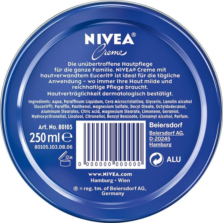 Immagine prodotto NIVEA Cream Dose Universal Care (250 ml), crema idratante classica per tutti i tipi di pelle, ricca di (250 ml)