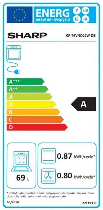 Label énergétique Sharp KF-76VNO22W-FR
