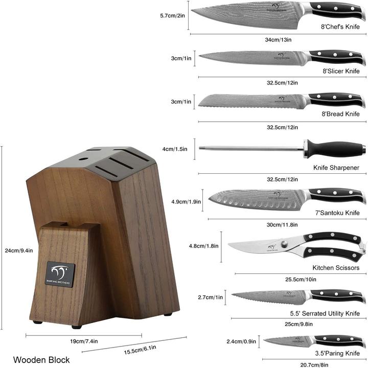 Immagine prodotto Nanfang Brothers Set di 9 coltelli da cucina