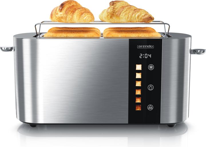 Image du produit Arendo Toaster Edelstahl 4 Scheiben Langschlitz, Touch Display, Restzeit & Bräunungsgradanzeige, 1500 W (Prise UE)