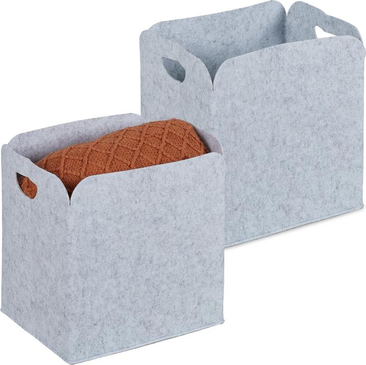 Produktbild Relaxdays 2x Aufbewahrungskorb (1 x, 36 x 27 x 36 cm)