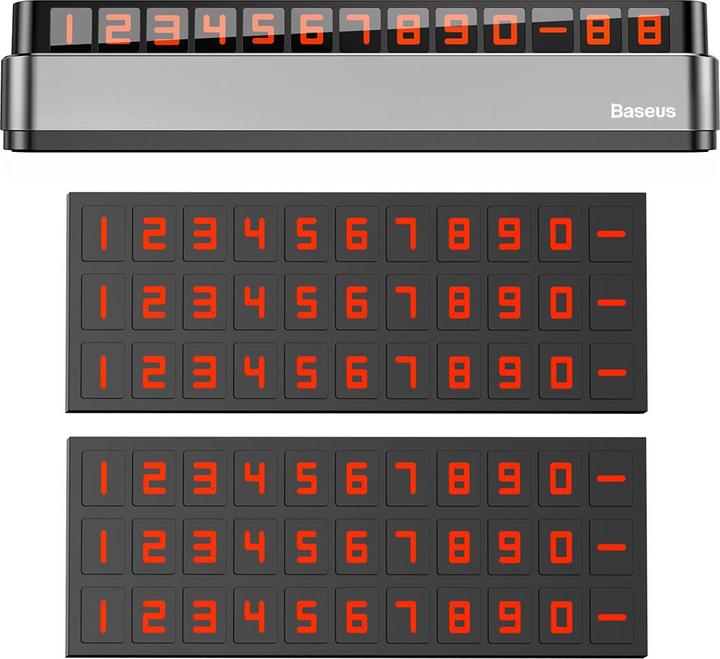 Baseus Moonlight Box Series Temporary Parking Number Plate Dark gray