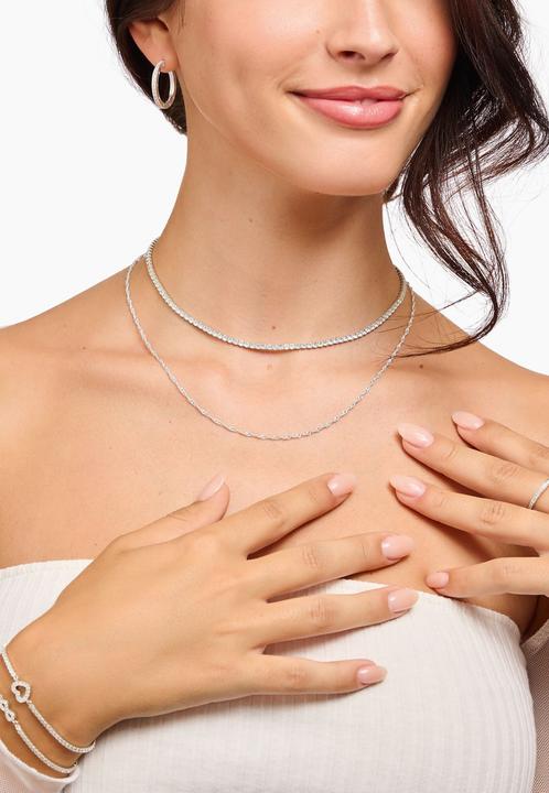 Produktbild Thomas Sabo Halskette mit weissen Steinen Silber (925er Silber, 38 - 42 cm)