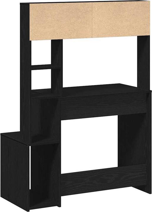 Produktbild VidaXL Schreibtisch mit Regal Schwarz 100x45x140 cm Holzwerkstoff Bürotisch (100 x 45 x 140 cm)