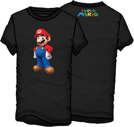 Super Mario Bros. Maglietta Supermario Uomo - Nero - xl (Extra Large) (L)