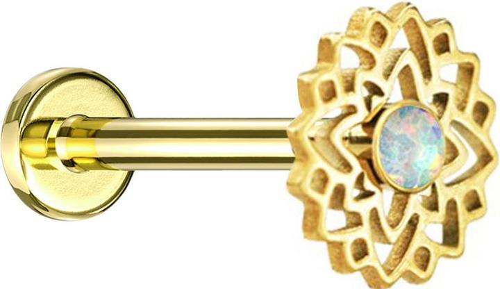 Image du produit Star Piercing Flared Tunnel noir tête de mort avec serpent à gauche (sans laiton, Acier chirurgical 316L)