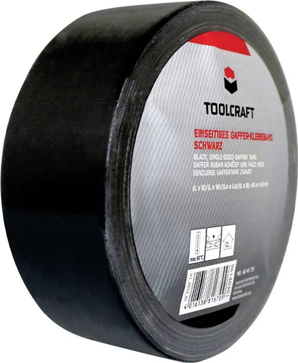 Actual product image Toolcraft Fabric Tape Gaffer Black (48 mm)