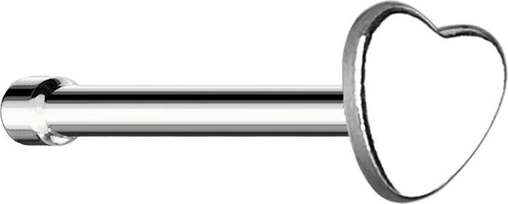 Star Piercing Nasenstecker gerade silber mit Herz (ohne Messing, Chirurgenstahl 316L)