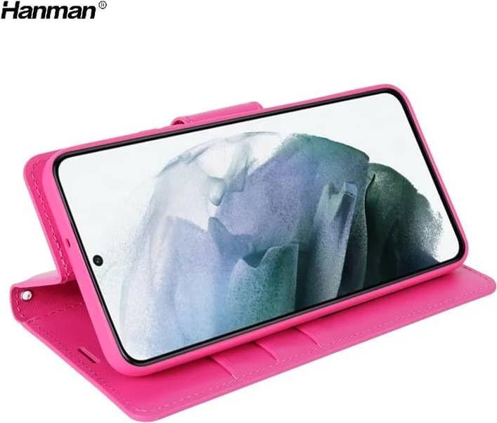 Actual product image Hanman Samsung Galaxy A42 5G - Mill Flip Case mit 3 Kartenfächern, pink (Samsung Galaxy A42 5G)