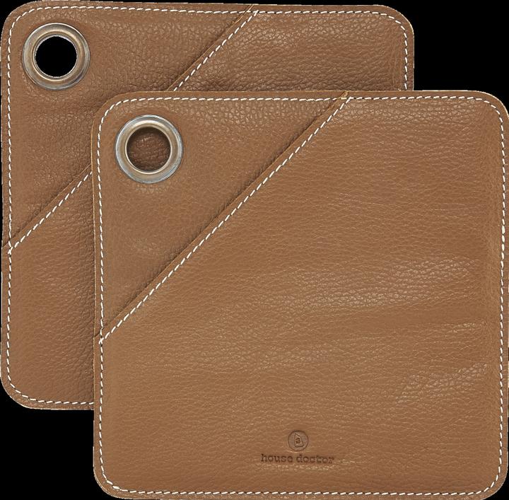 Actual product image House Doctor Pot holder, Square, Brown (Brown buffalo leather)