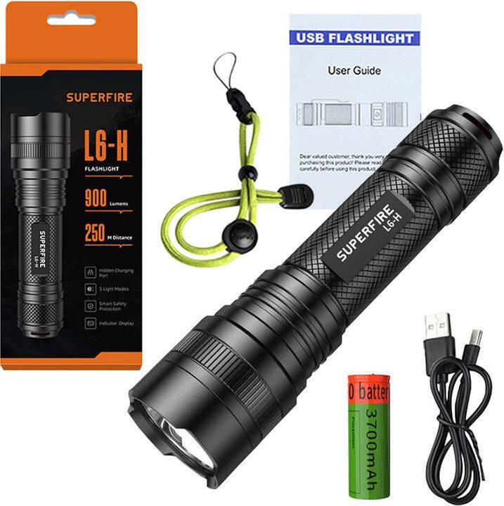 Productafbeelding Superfire zaklamp L6-H, 750lm, USB-C (750 lm)