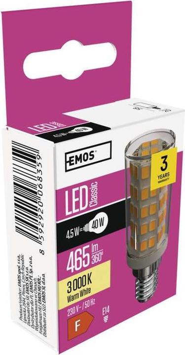 Produktbild Emos LED Lampe für Dunstabzugshaube (E14, 4.50 W, 465 lm, 1 x, F)