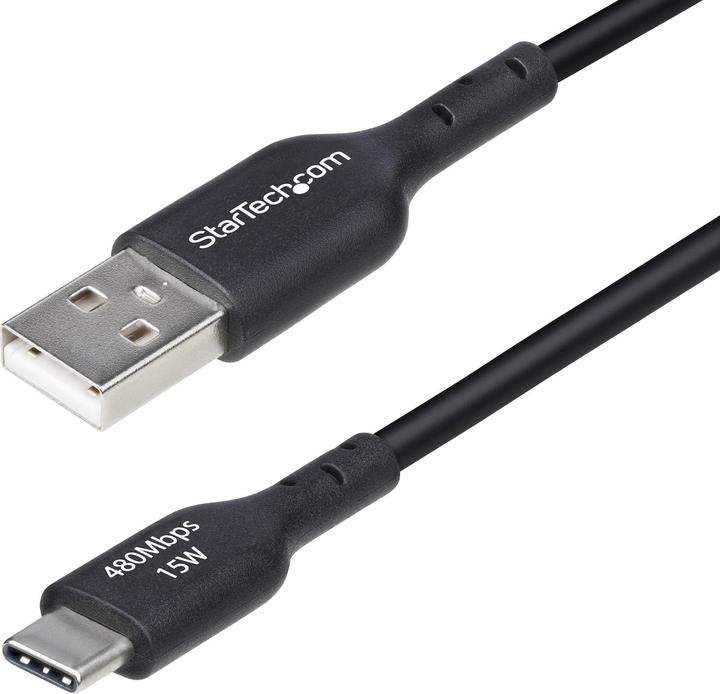 Actual product image StarTech Cable USB-A to USB-C 1m Black (1 m, USB 2.0, 15 W)