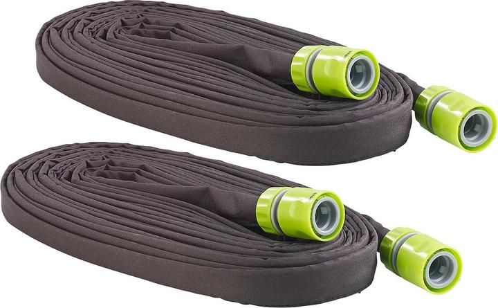Produktbild Royal Gardineer 2er-Set Perlschläuche "Eco" flach, inkl. Stopp-Ventil-Kupplungen (24 m)