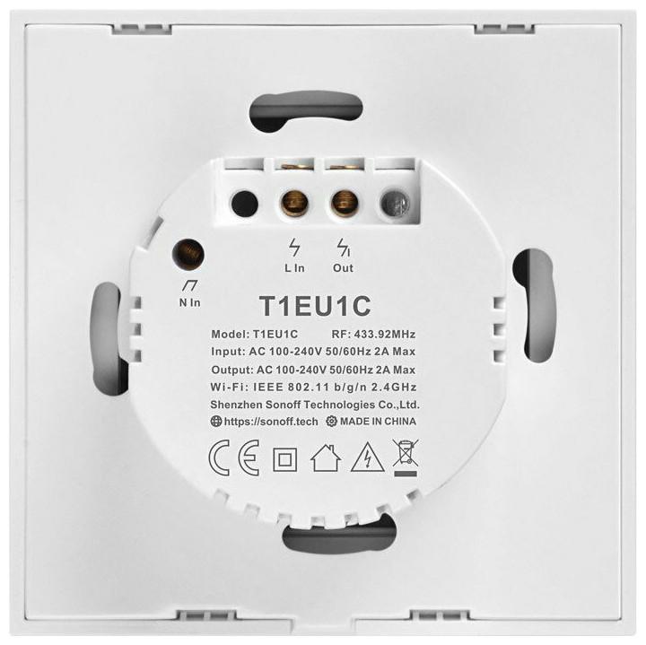 Produktbild Sonoff Smart Switch WiFi + RF 433 T1 EU TX (1-channel)