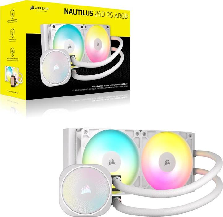 Immagine prodotto Corsair NAUTILUS 240 ARGB Bianco, Radiatore da 240 mm, Raffreddatore a liquido per CPU (120 mm)