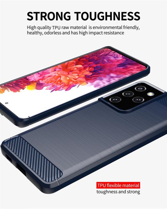 Produktbild Cadorabo TPU Ultra Slim carbon edelstahl Kombi Cover (Samsung Galaxy S21 Ultra)