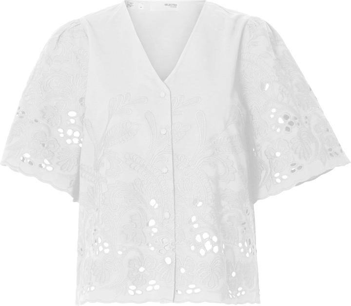 Selected Femme Slfdahlia Ss Broderi Shirt Noos (44)