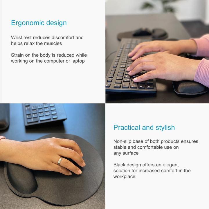 Produktbild Cadorabo 2-teiliges Set ergonomisches Mauspad und Tastatur Gelenkauflage mit Handgelenkstütze