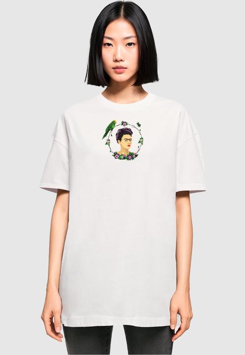 Actual product image Merchcode Ladies Frida Kahlo - Botanic frame Oversized Boyfriend Tee - 118623 (XS)