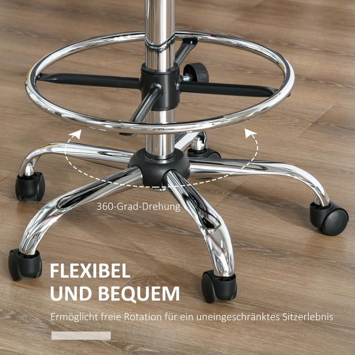 Actual product image Homcom Bar stool Modern design, 360° swivel castors