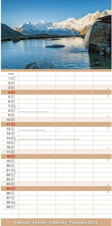 Image du produit Calendrier Suisse 2024 (22 x 45 cm)