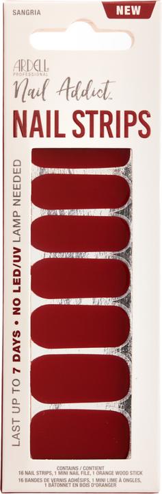 Ardell Nail Addict - Nail Strips Sangria (Nagelutensil, Red)