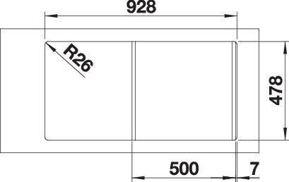 Image du produit Blanco Lantos 5 S-IF (Evier encastré, 49 cm, 94 cm)