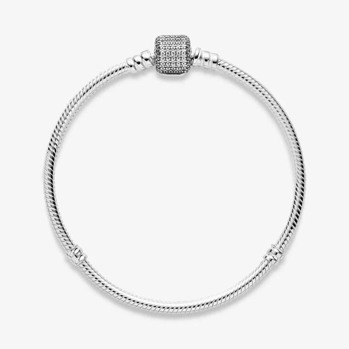 Actual product image Pandora Bracelet with ball clasp (19 cm, Silver)