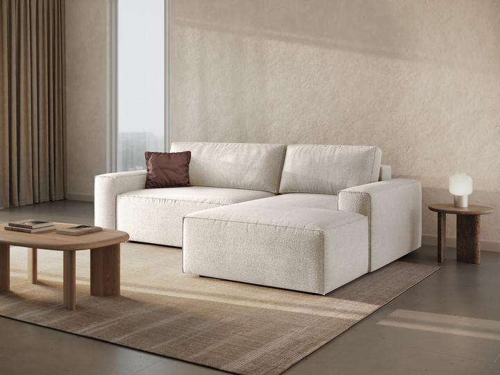 Actual product image Micadoni Bouclé Right Corner Sofa With Bed Function And Box, "Jodie", 3 Seats, 246x151x86 Made in Europe (Corner sofa)