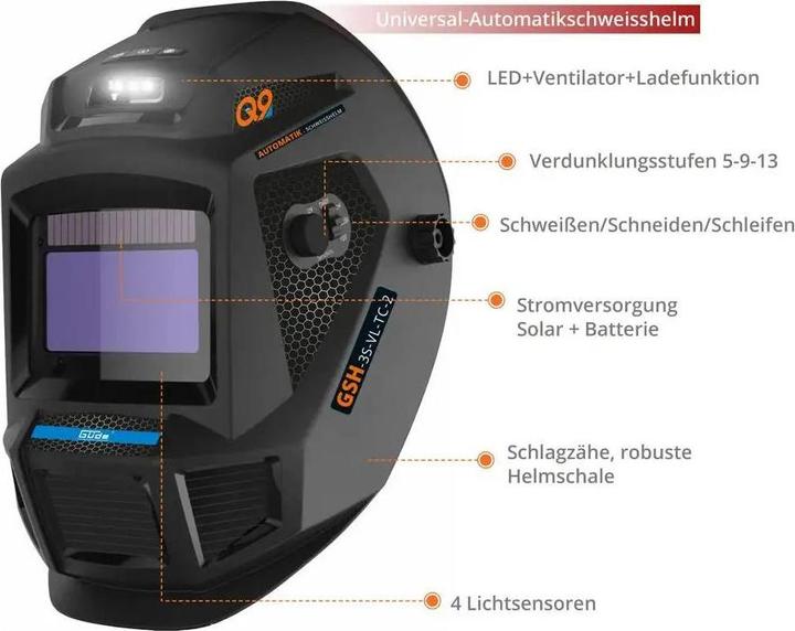 Produktbild Güde Automatik Schweisshelm » GSH-3S-VL-TC-2 « TRUE COLOUR