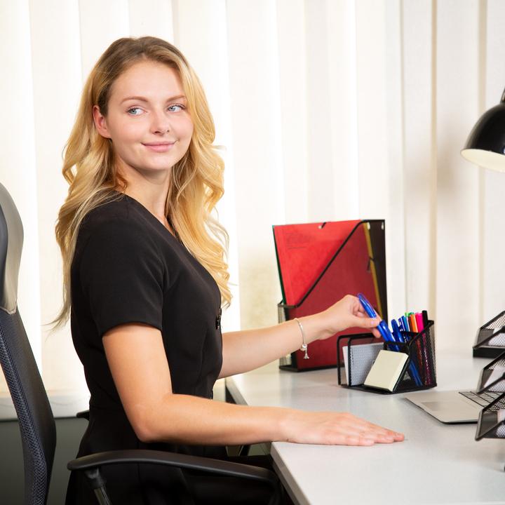 Actual product image Relaxdays Mesh Desk Organizer with Letter Rack