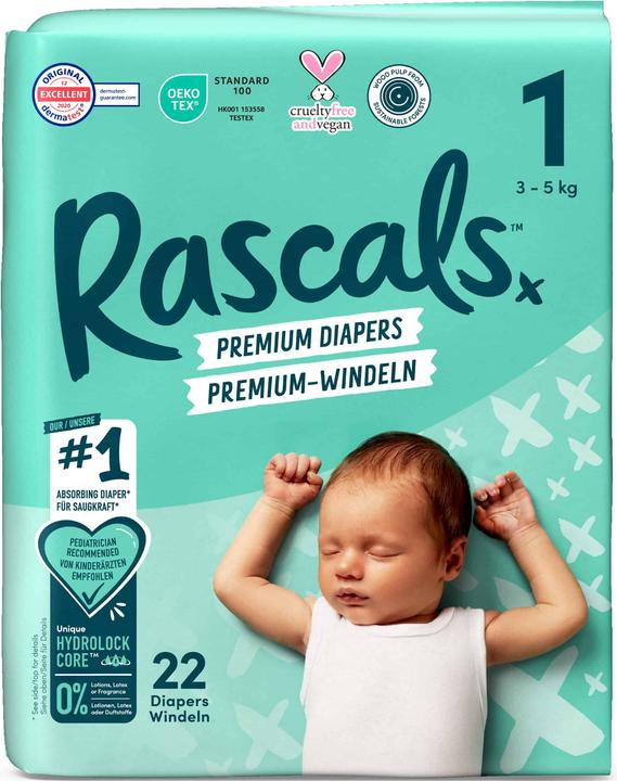 Image du produit Rascals Premium (Taille 1, Pack, 22 pièce(s))