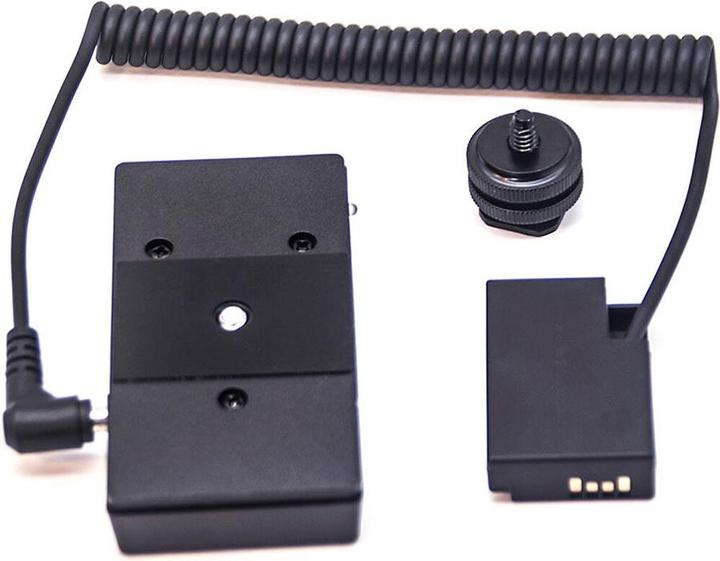 Immagine prodotto Caruba Batteria fittizia Canon LP E17 (DR E18) + soffietto per batteria F970 (cavo a molla) (Batteria della fotocamera)