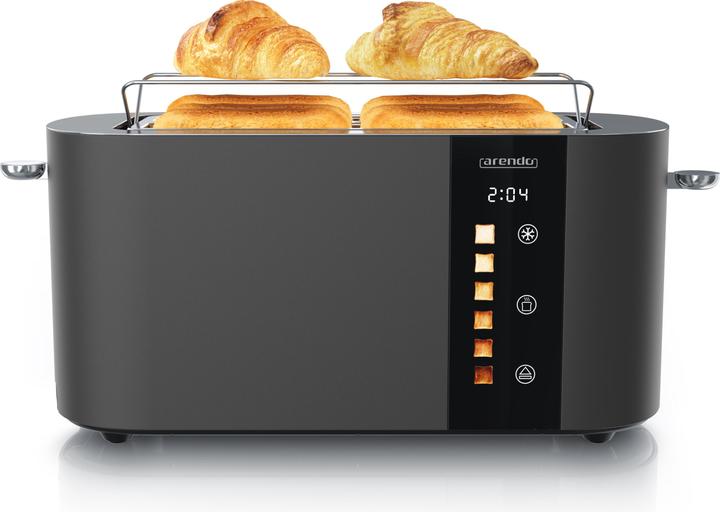 Produktbild Arendo Toaster Edelstahl 4 Scheiben Langschlitz, Touch Display, Bräunungsgrad & Restzeitanzeige, 1500 W (EU-Stecker)