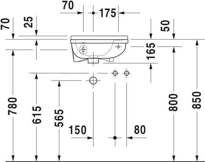 Produktbild Duravit Handwaschbecken Starck 3 40 cm wei 0751400000 (260 mm, 400 mm)
