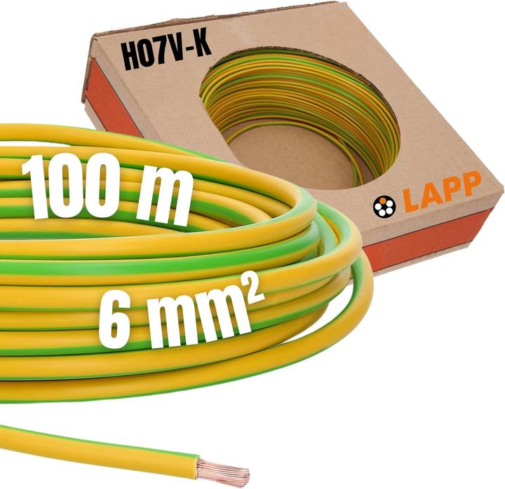 Produktbild Lapp Litze H07V-K 1 x 6 mm² Grün-Ge (100 m)