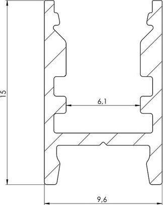 Actual product image LEDsON ALU-SWISS - ALUMINIUM PROFILE FOR LED LIGHTS - SMALL 6-8 mm - ANODISED ALUMINIUM - SILVER - 2 m (200 cm)