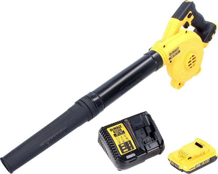 Produktbild DeWalt DCV 100 D1 18 V Akku Gebläse / Laubbläser + 1 x DCB 183 2 Ah Akku + DCB 115 Ladegerät (Akkubetrieb, Laubbläser)
