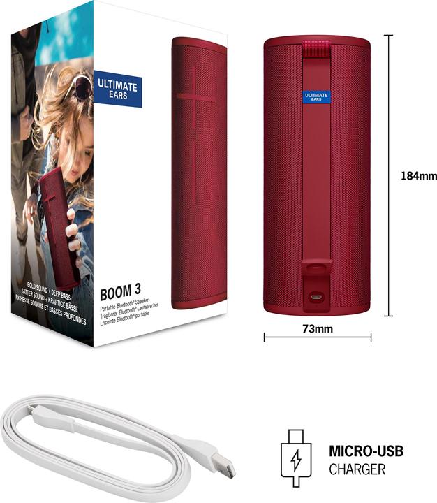 Image du produit UE Boom 3 (15 h, Fonctionnement sur batterie, Alimentation via port USB)