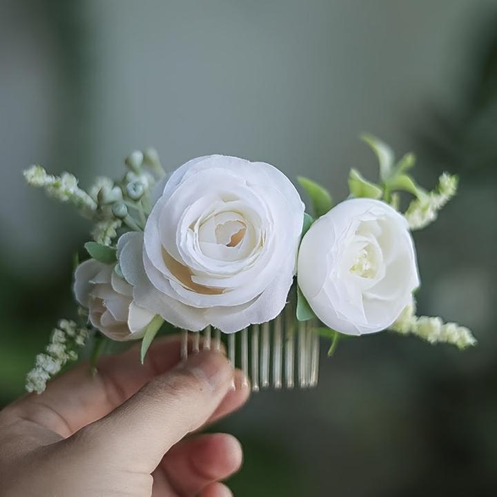 Actual product image Activity Board 1 Stück Handgefertigter Blumen-Haarkamm, Hochzeits-, Party- und Alltags-Accessoire - Metall und (1 pcs.)