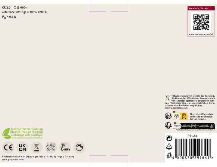 Actual product image Paulmann Piston Zigbee filament (E27, 0.60 W, 470 lm, 1 x, G)