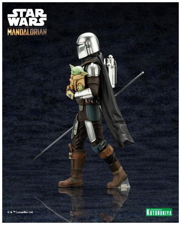Actual product image Kotobukiya Star Wars The Mandalorian statuette PVC ARTFX 1/10 Mandalorian & Grogu with Beskar Staff 18 cm