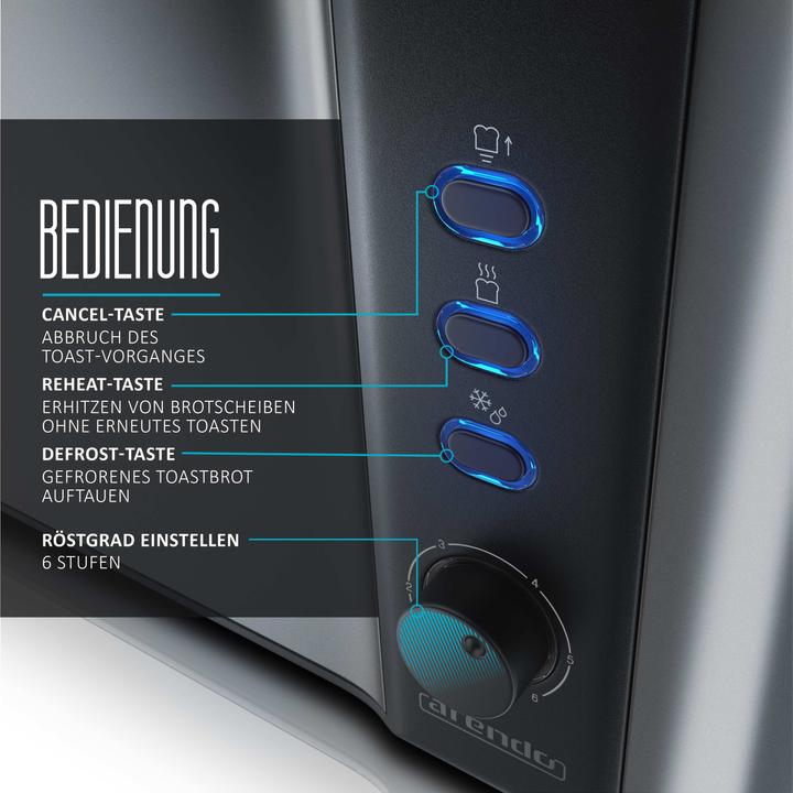 Produktbild Arendo Langschlitz Toaster FRUKOST Grey