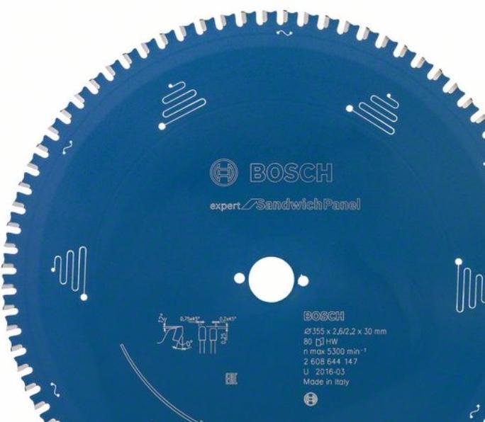 Produktbild Bosch Professional Zubehör Kreissägeblatt Expert for Sandwich Panel, 355 x 30 x 2,6 mm, 80