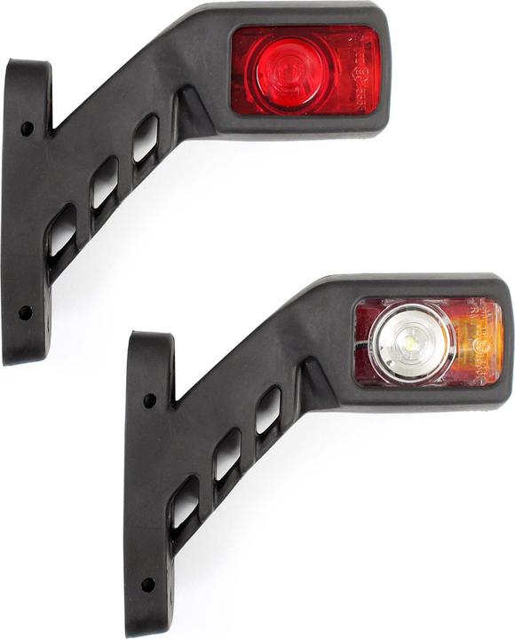 Actual product image Wiltec 2x 4 12V 3-coloured LED Side Marker Lamp Position Light for Trailers Vehicles Lorries Cars