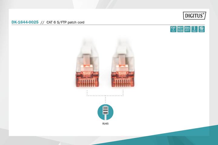 Produktbild Digitus Netzwerkkabel (S/FTP, CAT6, 0.25 m)