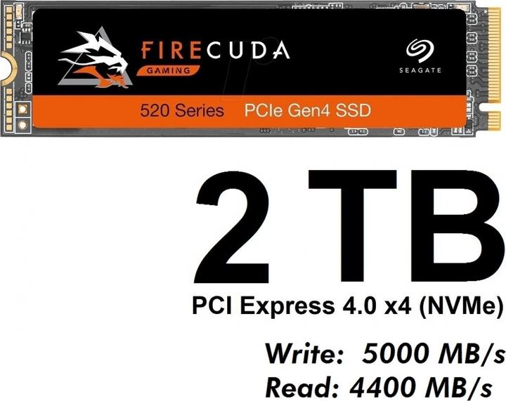 Actual product image Seagate FireCuda 520 (2000 GB, M.2 2280)