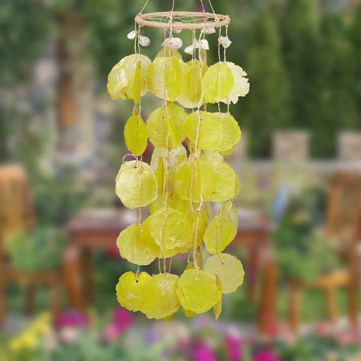 Actual product image Relaxdays Capiz wind chime